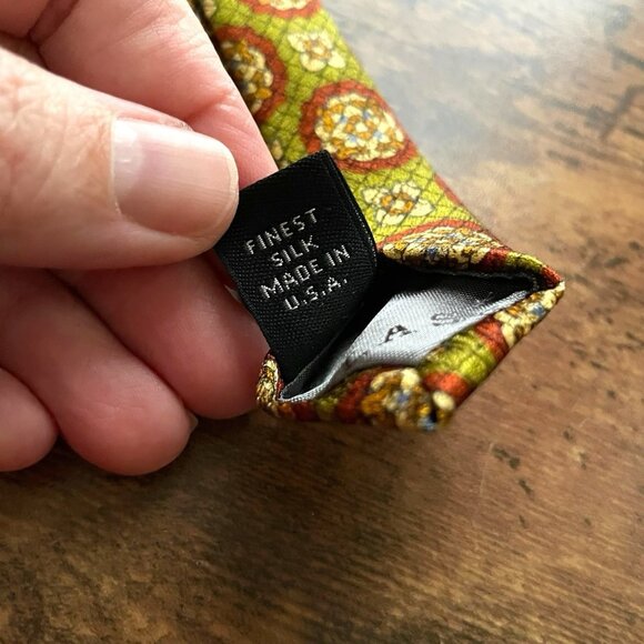 Robert Talbott Carmel Best Of Class Silk Tie Olive Green Medallion Print Necktie - Picture 9 of 9